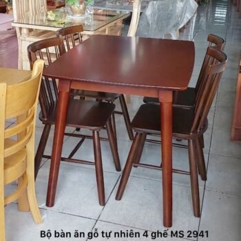 Bộ bàn ăn gỗ cao cấp 4 ghế MS 2941