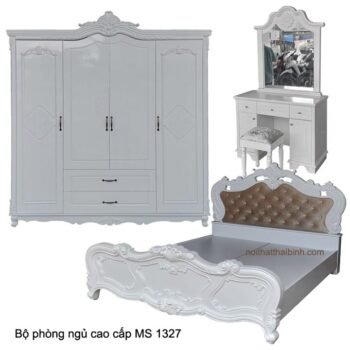 Bộ phòng ngủ đẹp màu trắng MS 1327 Giá bán= 29.300.000đ giảm còn= 26.000.000đ