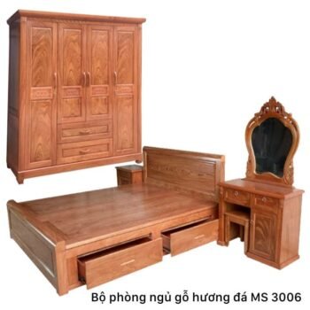Bộ phòng ngủ gỗ hương đá MS 3006