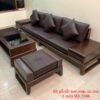 Bộ sofa gỗ sồi sơn màu gỗ óc chó 3 món MS 2366 3 bo sofa go soi son mau oc cho 3 mon 2366