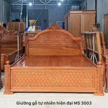 Giường gỗ tự nhiên hiện đại MS 3003