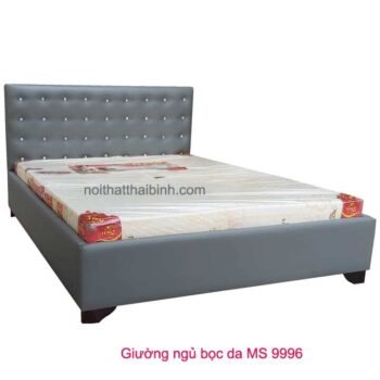 Giường ngủ bọc da cao cấp MS 9996 Giá bán = 12.500.000 đ - Tặng 1 tấm nệm cao su non American
