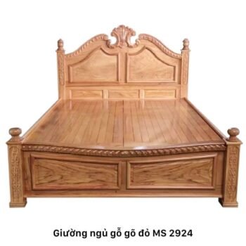 Giường ngủ gỗ gỏ đỏ tự nhiên cao cấp MS 2924
