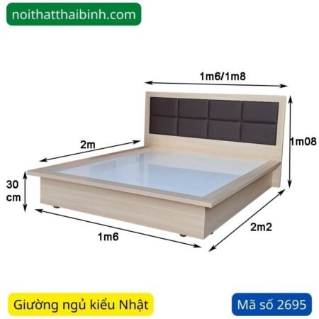 Giường ngủ kiểu Nhật hiện đại MS 2695 7 Giường ngủ kiểu Nhật hiện đại MS 2695