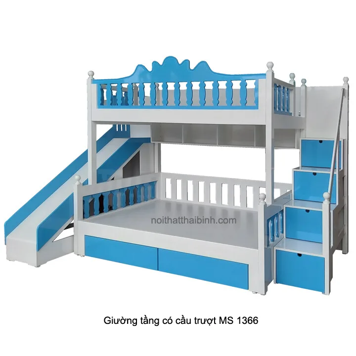 Giường tầng có cầu trượt MS 1366 Giá bán= 20.500.000đ giảm còn= 18.500.000đ