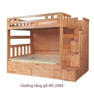 Giường tầng gỗ đẹp MS 2084 9 Giường tầng gỗ đẹp MS 2084