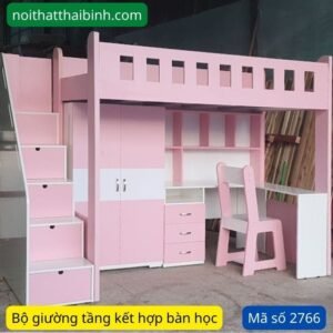 Giường 2 tầng kết hợp bàn học MS 2766 8 giuong tang ket hop ban hoc 2766 3 1