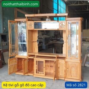 Kệ tivi kết hợp tủ rượu gỗ gõ đỏ MS 2821 11 Kệ tivi kết hợp tủ rượu gỗ gõ đỏ MS 2821