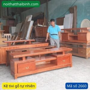 Kệ tivi gỗ tự nhiên MS 2660 7 ke tivi go huong da MS 2660 3 1