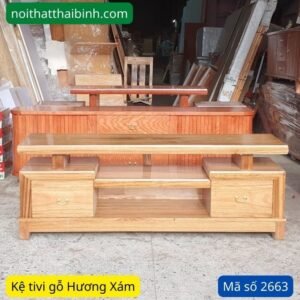 Tủ kệ tivi gỗ Hương Xám MS 2663 9 ke tivi go huong xam 1663 5 1