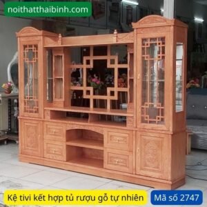 Kệ tivi gỗ kết hợp tủ trang trí MS 2747 12 ke tivi ket hop tu ruou 2747 1 1