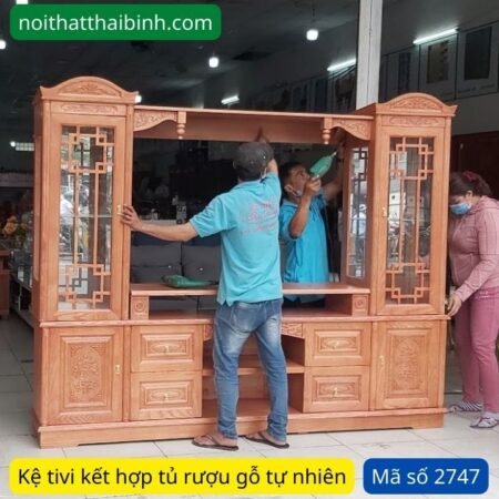 Kệ tivi gỗ kết hợp tủ trang trí MS 2747 13 Kệ tivi gỗ kết hợp tủ trang trí MS 2747