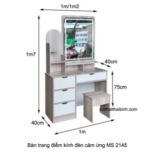 Bàn trang điểm kính đèn cảm ứng MS 2145 9 Bàn trang điểm kính đèn cảm ứng MS 2145