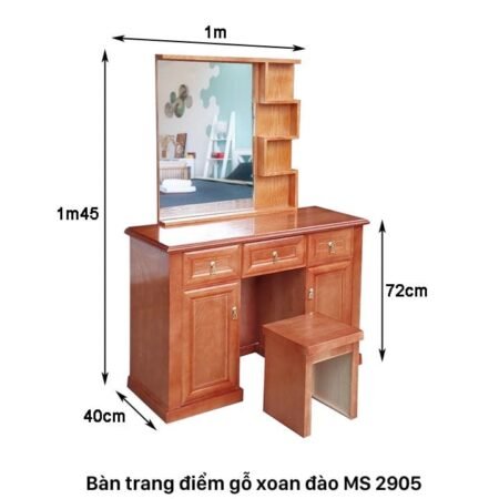Bàn trang điểm gỗ xoan đào 1m MS 2905 9 Bàn trang điểm gỗ xoan đào 1m MS 2905