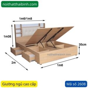 Giường ngủ vạt nâng cao MS 2608 11 Giường ngủ vạt nâng cao MS 2608