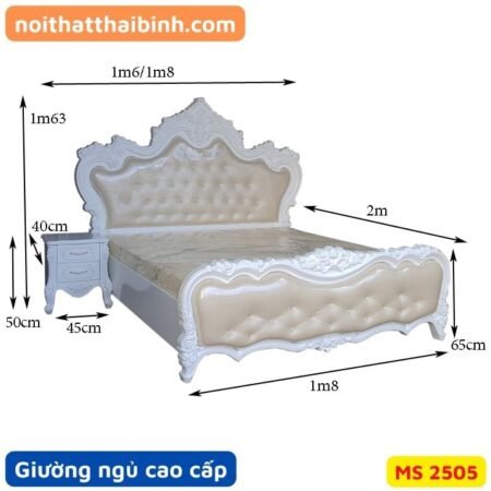 Giường ngủ tân cổ điển cao cấp MS 2505 10 Giường ngủ tân cổ điển cao cấp MS 2505