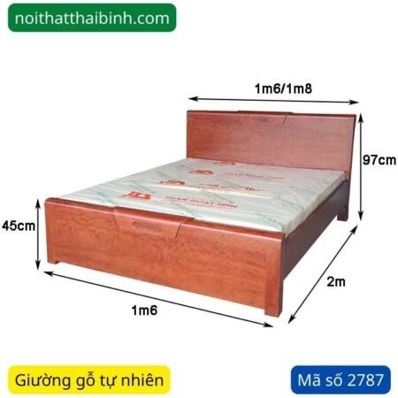 Giường ngủ làm từ gỗ tự nhiên MS 2787 7 Giường ngủ làm từ gỗ tự nhiên MS 2787