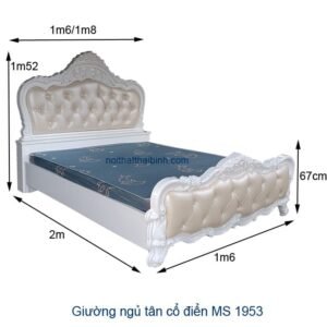 Giường ngủ tân cổ điển MS 1953 8 kich thuoc giuong ngu tan co dien 1953 1