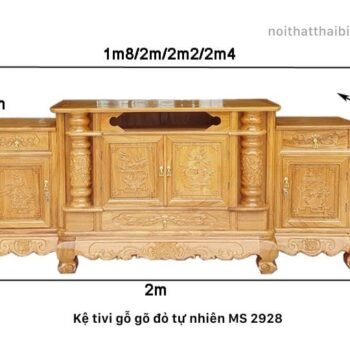 Kệ tivi gỗ gõ đỏ cao cấp MS 2928