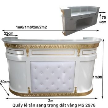 Quầy lễ tân sang trọng dát vàng MS 2978 6 Quầy lễ tân sang trọng dát vàng MS 2978