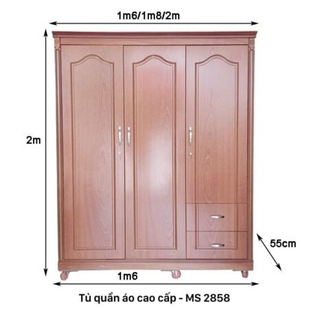 Tủ quần áo 1m6 MS 2858 10 Tủ quần áo 1m6 MS 2858