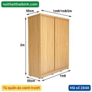Tủ quần áo cửa lùa 1m6 MS 2848 7 Tủ quần áo cửa lùa 1m6 MS 2848