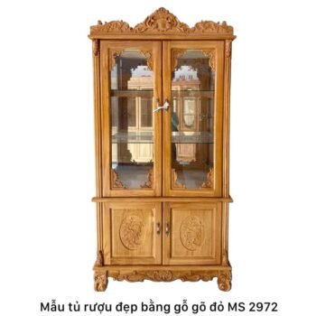 Mẫu tủ rượu đẹp bằng gỗ MS 2972