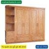 Tủ quần áo gỗ gõ đỏ 2m4 MS 2705 3 quan ao go go do 2m4 2705