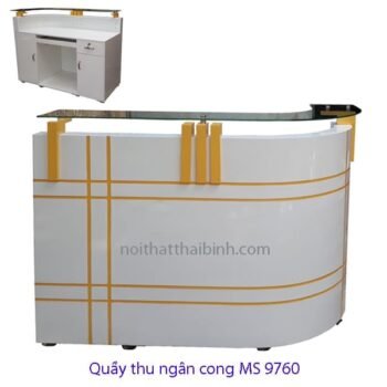 Quầy thu ngân cong MS 9760 Giá 1m2 = 4.000.000