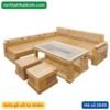 Sofa góc gỗ sồi tự nhiên MS 2849 2 Sofa góc gỗ sồi tự nhiên MS 2849