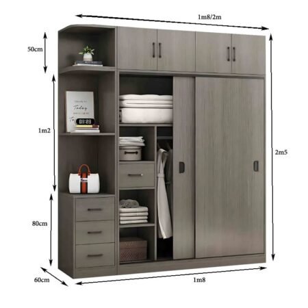 Tủ Áo 2 Tầng cửa lùa có kệ trang trí MS 3196 9 Tủ Áo 2 Tầng cửa lùa có kệ trang trí MS 3196