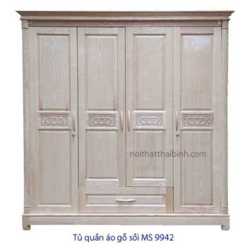 Tủ quần áo gỗ sồi đẹp MS 9942 Giá bán = 12.500.000 đ