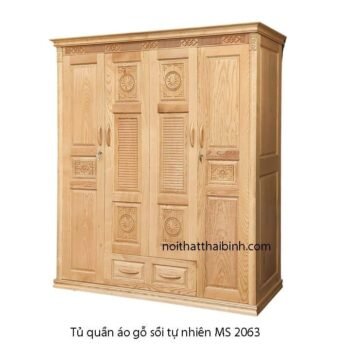 Tủ quần áo gỗ sồi tự nhiên MS 2063