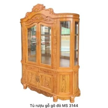 Mẫu tủ rượu đẹp gỗ gõ đỏ MS 3144 7 Mẫu tủ rượu đẹp gỗ gõ đỏ MS 3144