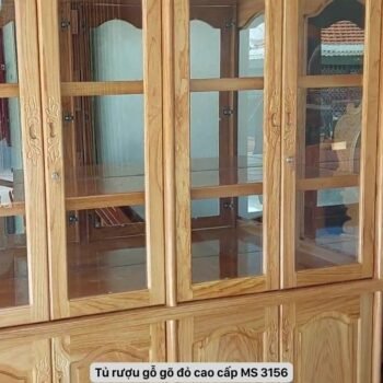 Tủ rượu đẹp bằng gỗ gõ đỏ MS 3156