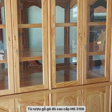 Tủ rượu đẹp bằng gỗ gõ đỏ MS 3156