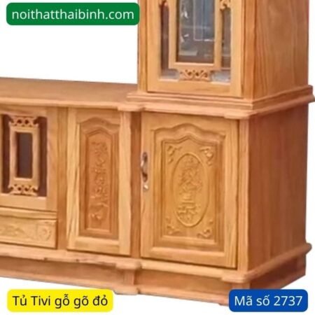 Kệ tivi gỗ gõ đỏ kết hợp tủ rượu MS 2737 11 Kệ tivi gỗ gõ đỏ kết hợp tủ rượu MS 2737