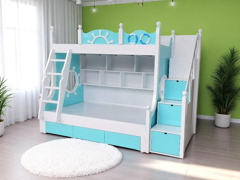Giường tầng 3 tầng cho gia đình đông người 2 Giường tầng 3 tầng cho gia đình