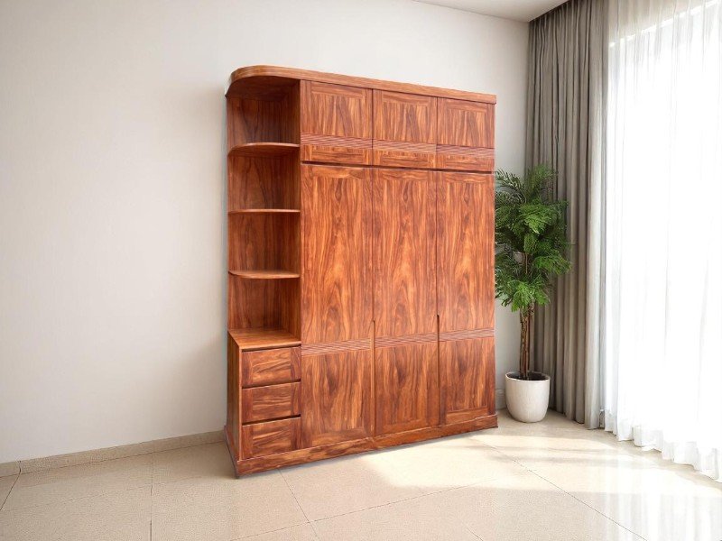 7 lợi ích khi chọn tủ quần áo gỗ tự nhiên 4 cánh cao cấp 1 Tủ quần áo gỗ tự nhiên 4 cánh