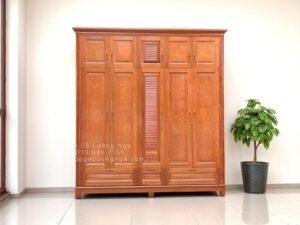 Tủ quần áo gỗ tự nhiên 4 cánh