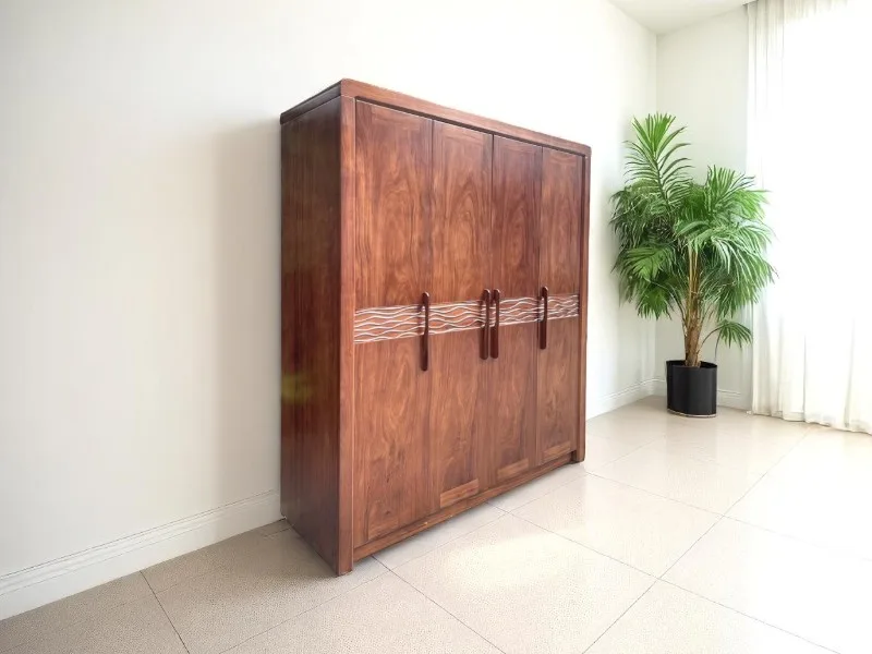 Tủ quần áo gỗ tự nhiên 4 cánh