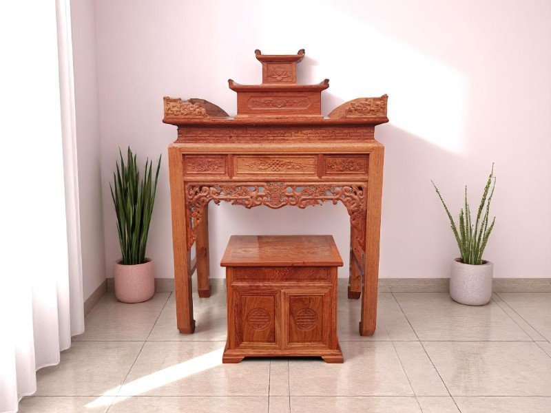 Tủ thờ gỗ sồi nga đẹp