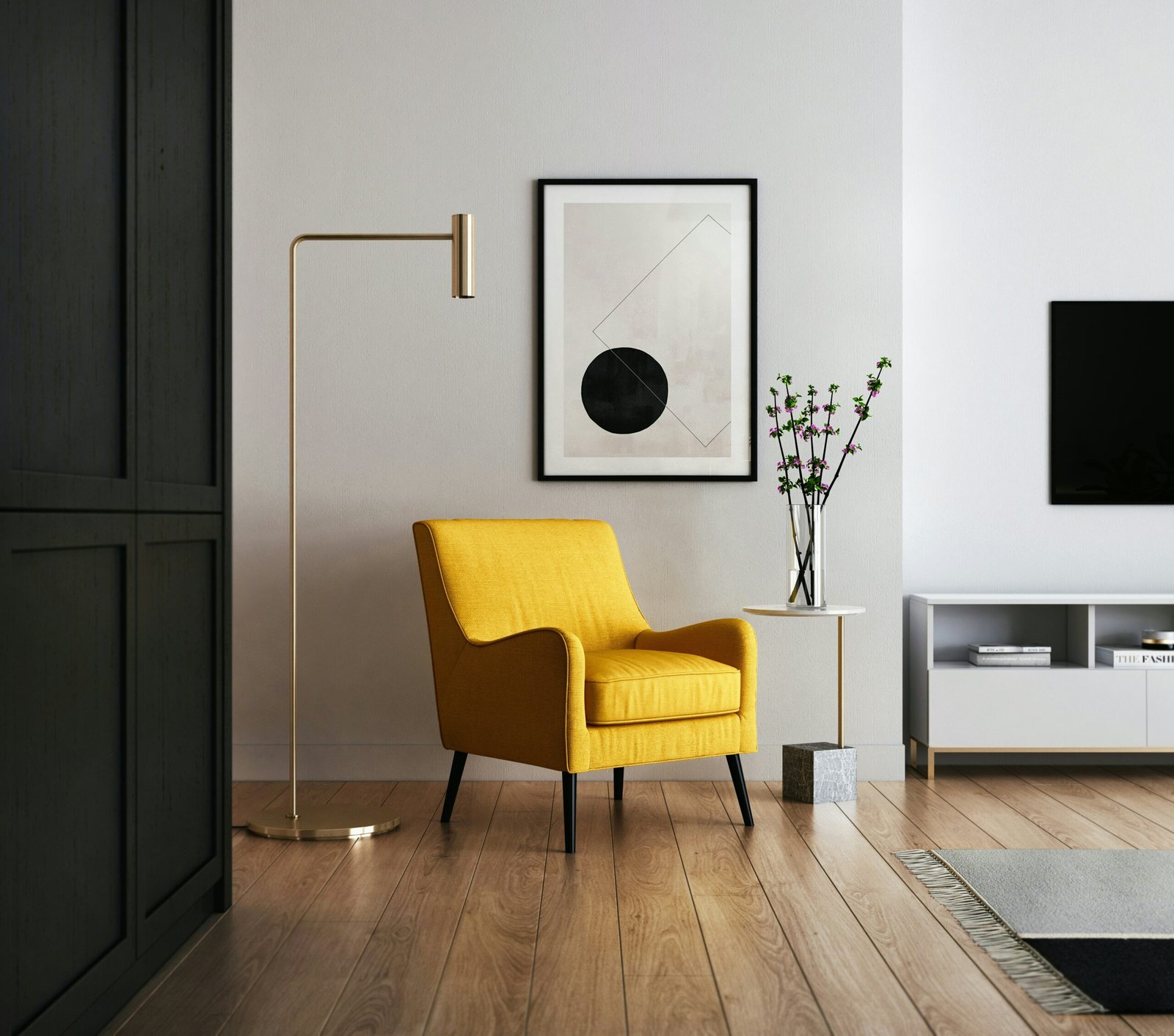 7 Mẹo Nội Thất Giúp Tiết Kiệm Diện Tích Hiệu Quả 1 brown wooden framed yellow padded chair