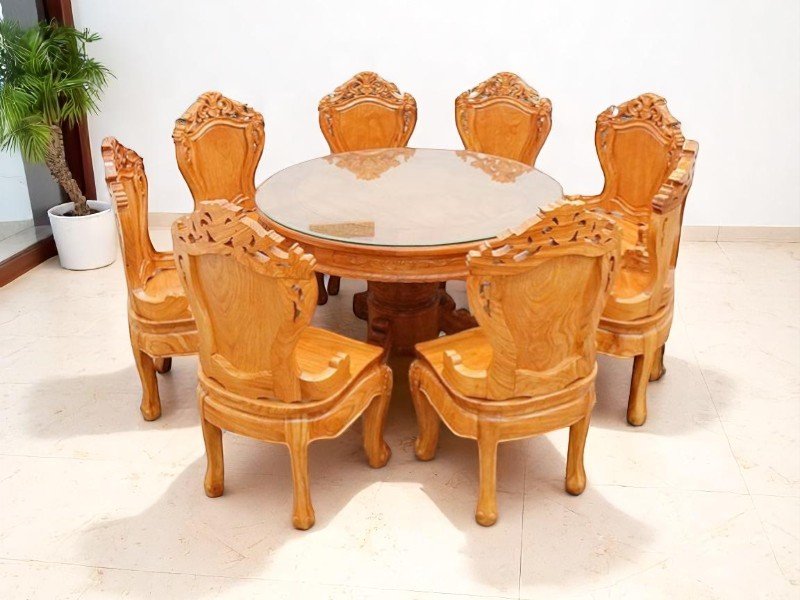 Bàn Ăn Gỗ Xoan Đào Tự Nhiên – Vẻ Đẹp Bền Lâu Với Thời Gian 6 Bàn Ăn Gỗ Xoan Đào Tự Nhiên – Vẻ Đẹp Bền Lâu Với Thời Gian