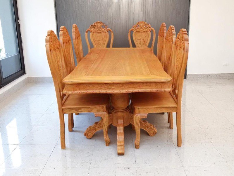 Bàn Ăn Gỗ Xoan Đào Tự Nhiên – Vẻ Đẹp Bền Lâu Với Thời Gian 4 Bàn Ăn Gỗ Xoan Đào Tự Nhiên – Vẻ Đẹp Bền Lâu Với Thời Gian