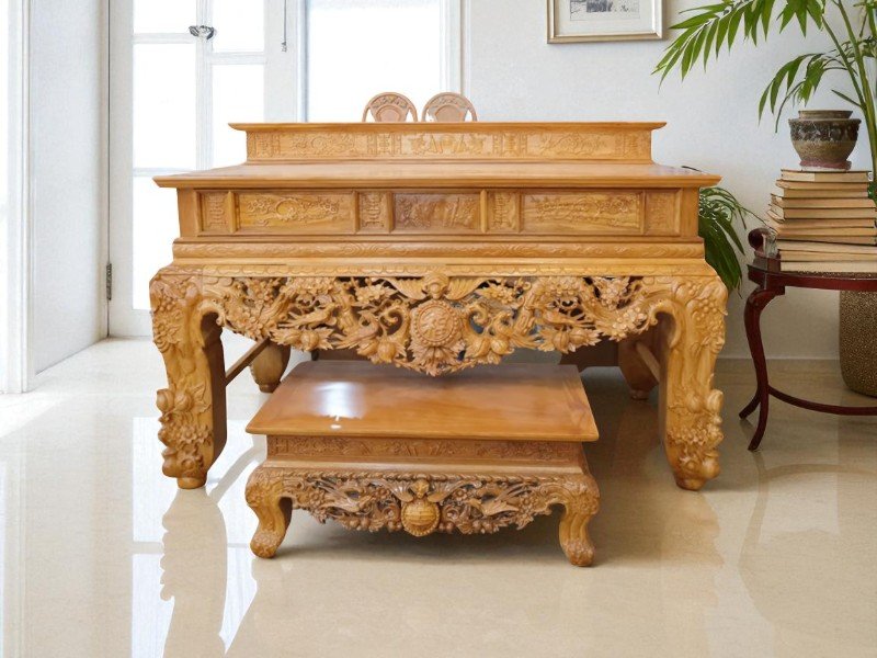 Bàn Cúng Cơm Bằng Gỗ – Giải Pháp Thờ Cúng Gọn Gàng, Trang Nghiêm 5 Bàn cúng cơm bằng gỗ