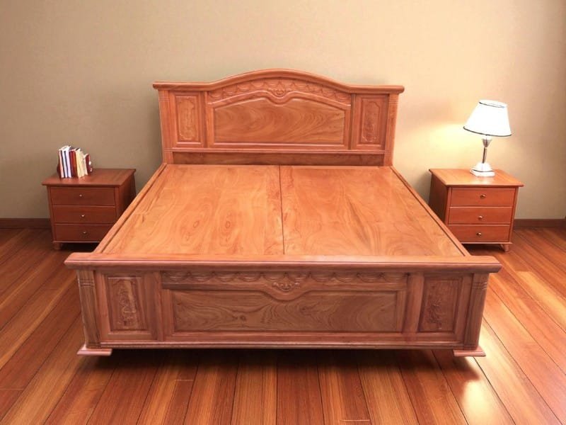 Giá giường gỗ xoan đào 2mx2m2