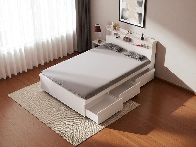 Giá giường gỗ xoan đào 2mx2m2