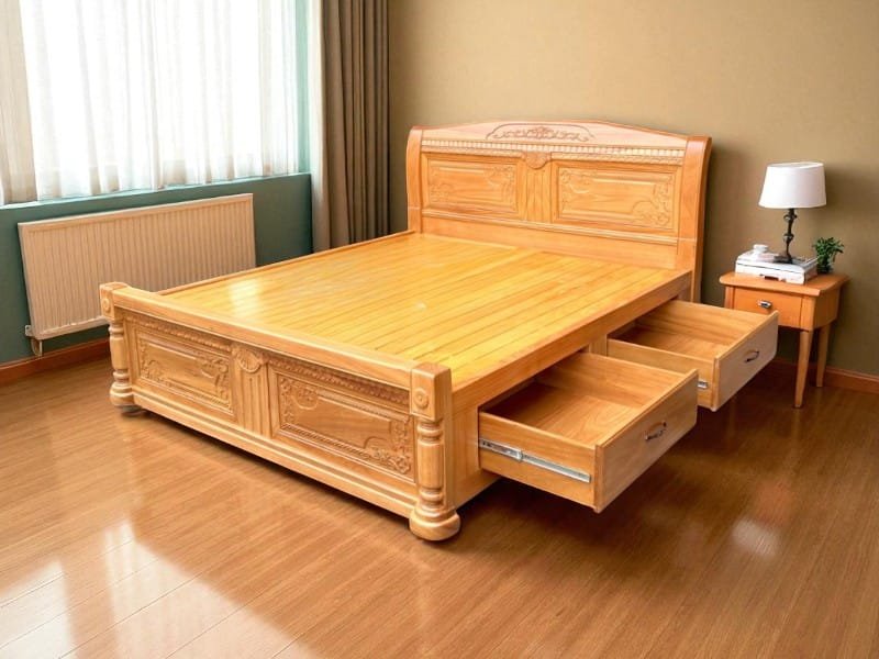 Giá giường gỗ xoan đào 2mx2m2