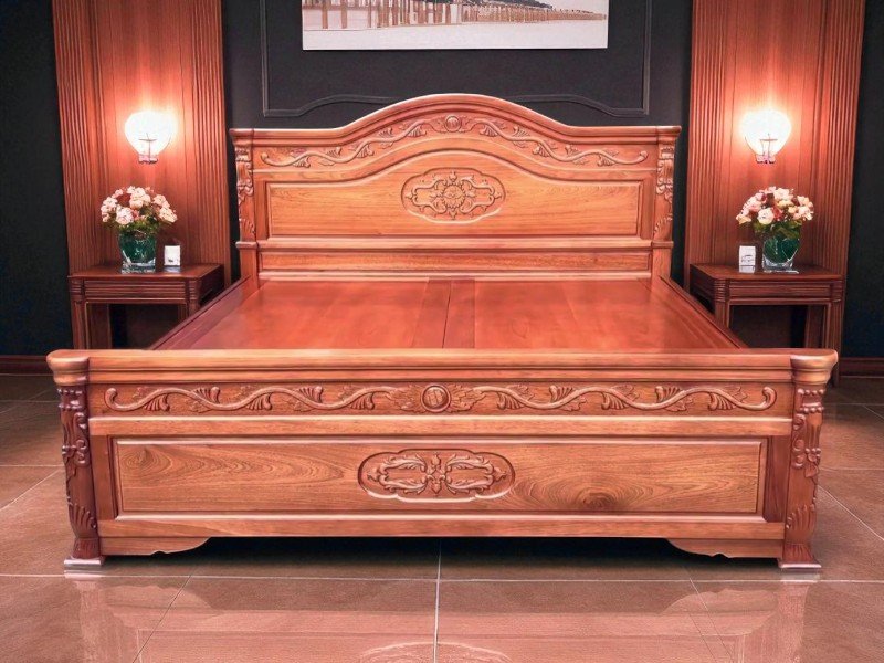 Giường Gỗ 1m2 X 2m Nhỏ Gọn Và Bền Đẹp 1 Giường gỗ 1m2 x 2m